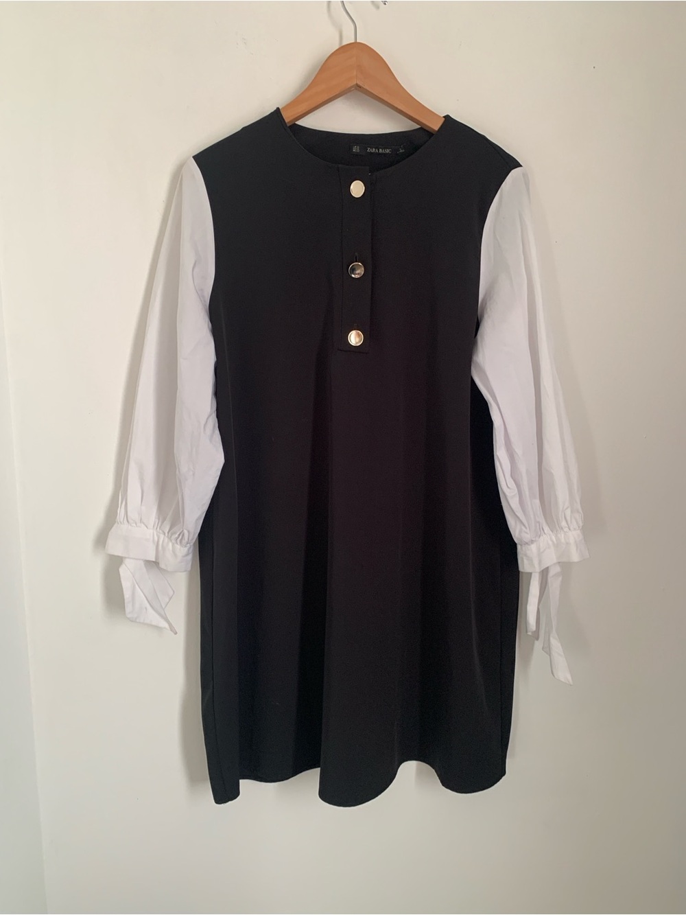 Zara Contrast Sleeve Mini Dress